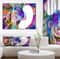 Designart - Colorful Faces - Abstract People Print on Wrapped Canvas set